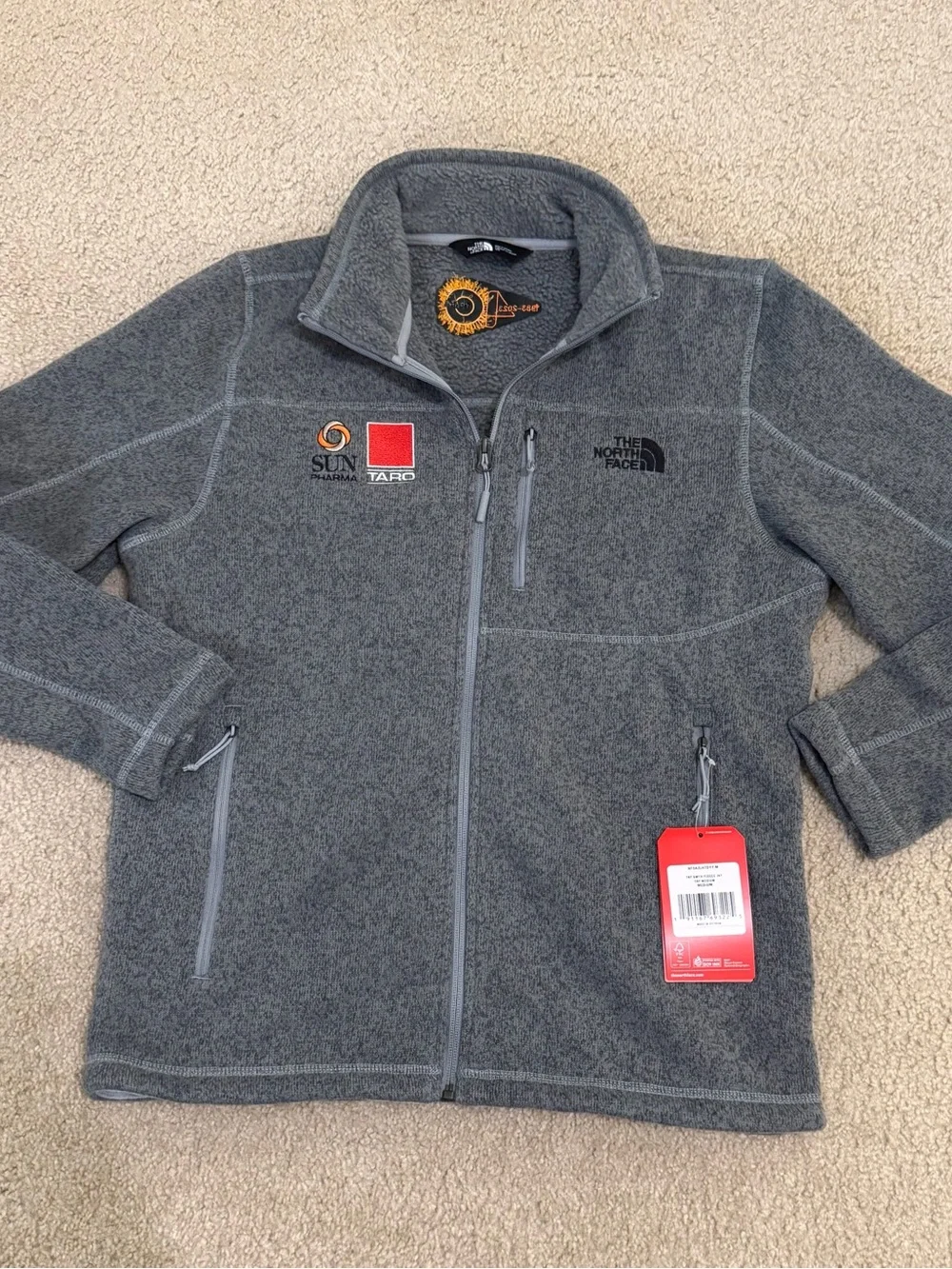 The North Face Sweater Fleece Jacket Men’s M Gray Full Zip NWT